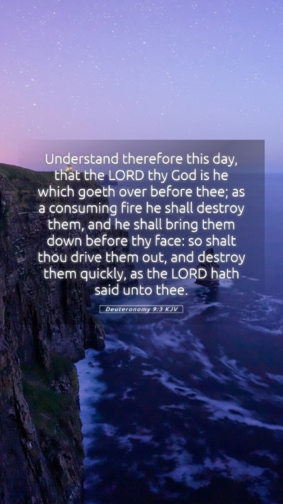 Picture 05 - Deuteronomy 9:3 KJV Mobile Phone Wallpaper - Understand therefore this day, that the LORD thy - Mobile Bible Verse Wallpaper