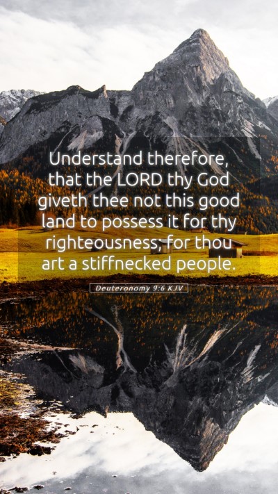 Picture 05 - Deuteronomy 9:6 KJV Mobile Phone Wallpaper - Understand therefore, that the LORD thy God - Mobile Bible Verse Wallpaper