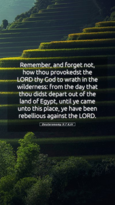 Picture 05 - Deuteronomy 9:7 KJV Mobile Phone Wallpaper - Remember, and forget not, how thou provokedst the - Mobile Bible Verse Wallpaper