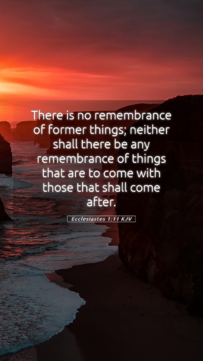 Picture 05 - Ecclesiastes 1:11 KJV Mobile Phone Wallpaper - There is no remembrance of former things; neither - Mobile Bible Verse Wallpaper