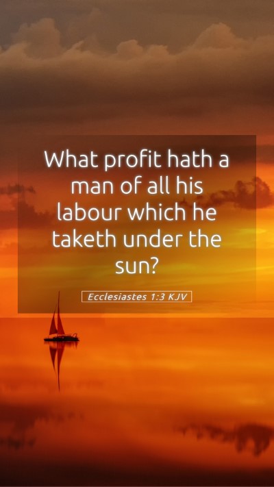 Picture 05 - Ecclesiastes 1:3 KJV Mobile Phone Wallpaper - What profit hath a man of all his labour which he - Mobile Bible Verse Wallpaper