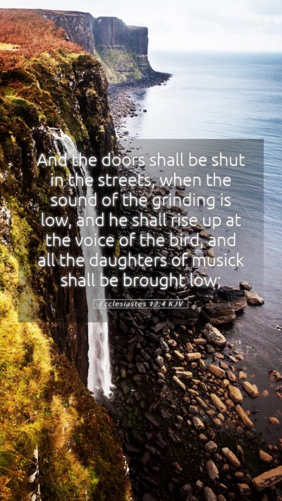 Picture 05 - Ecclesiastes 12:4 KJV Mobile Phone Wallpaper - And the doors shall be shut in the streets, when - Mobile Bible Verse Wallpaper