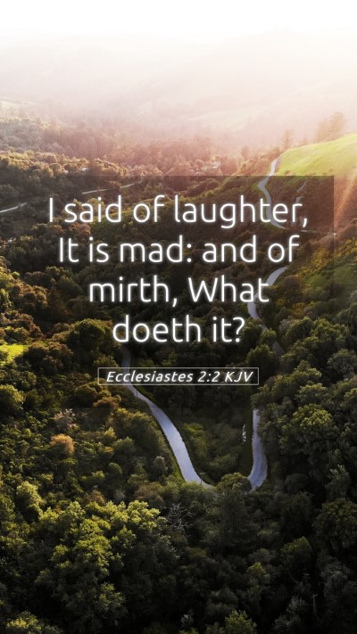 Picture 05 - Ecclesiastes 2:2 KJV Mobile Phone Wallpaper - I said of laughter, It is mad: and of mirth, What - Mobile Bible Verse Wallpaper