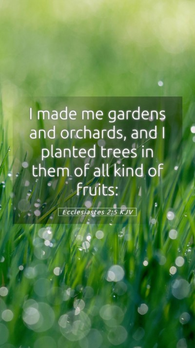 Picture 05 - Ecclesiastes 2:5 KJV Mobile Phone Wallpaper - I made me gardens and orchards, and I planted - Mobile Bible Verse Wallpaper