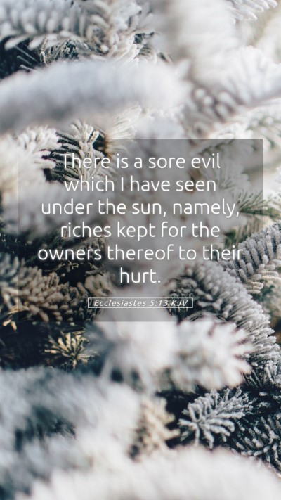 Picture 05 - Ecclesiastes 5:13 KJV Mobile Phone Wallpaper - There is a sore evil which I have seen under the - Mobile Bible Verse Wallpaper