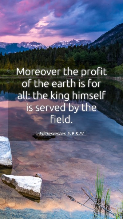 Picture 05 - Ecclesiastes 5:9 KJV Mobile Phone Wallpaper - Moreover the profit of the earth is for all: the - Mobile Bible Verse Wallpaper