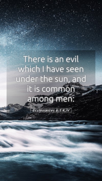 Picture 05 - Ecclesiastes 6:1 KJV Mobile Phone Wallpaper - There is an evil which I have seen under the sun, - Mobile Bible Verse Wallpaper