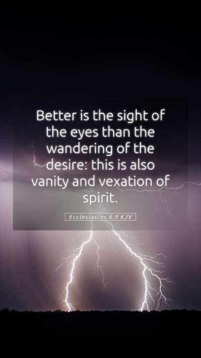 Picture 05 - Ecclesiastes 6:9 KJV Mobile Phone Wallpaper - Better is the sight of the eyes than the - Mobile Bible Verse Wallpaper