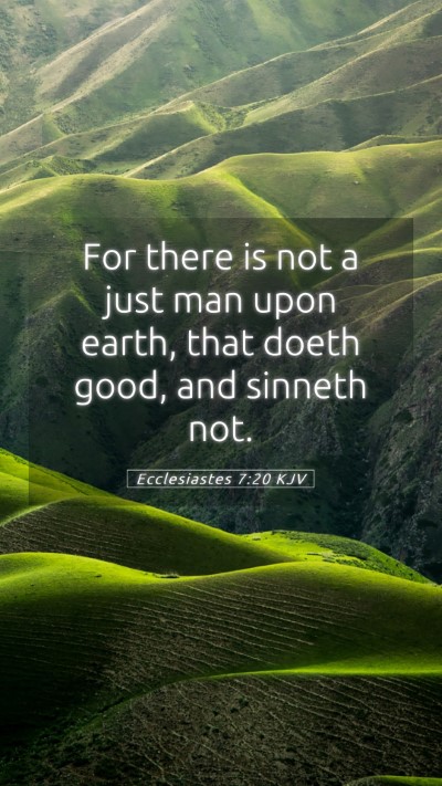Picture 05 - Ecclesiastes 7:20 KJV Mobile Phone Wallpaper - For there is not a just man upon earth, that - Mobile Bible Verse Wallpaper