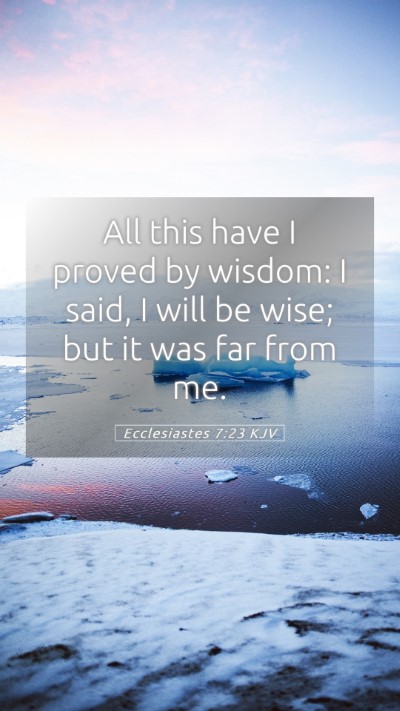 Picture 05 - Ecclesiastes 7:23 KJV Mobile Phone Wallpaper - All this have I proved by wisdom: I said, I will - Mobile Bible Verse Wallpaper