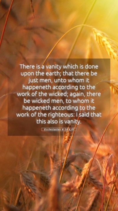 Picture 05 - Ecclesiastes 8:14 KJV Mobile Phone Wallpaper - There is a vanity which is done upon the earth; - Mobile Bible Verse Wallpaper