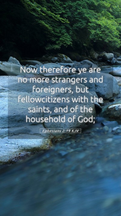 Picture 05 - Ephesians 2:19 KJV Mobile Phone Wallpaper - Now therefore ye are no more strangers and - Mobile Bible Verse Wallpaper