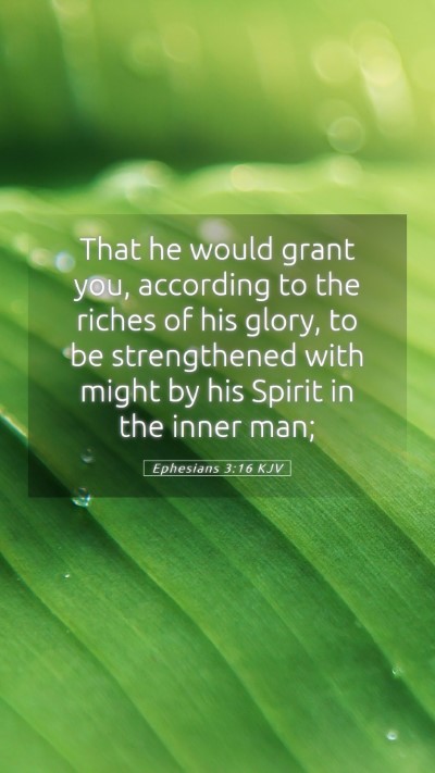 Picture 05 - Ephesians 3:16 KJV Mobile Phone Wallpaper - That he would grant you, according to the riches - Mobile Bible Verse Wallpaper
