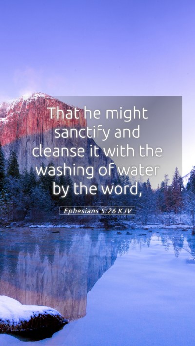 Picture 05 - Ephesians 5:26 KJV Mobile Phone Wallpaper - That he might sanctify and cleanse it with the - Mobile Bible Verse Wallpaper