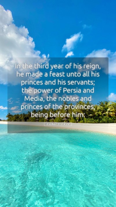 Picture 05 - Esther 1:3 KJV Mobile Phone Wallpaper - In the third year of his reign, he made a feast - Mobile Bible Verse Wallpaper