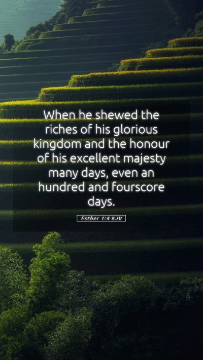 Picture 05 - Esther 1:4 KJV Mobile Phone Wallpaper - When he shewed the riches of his glorious kingdom - Mobile Bible Verse Wallpaper
