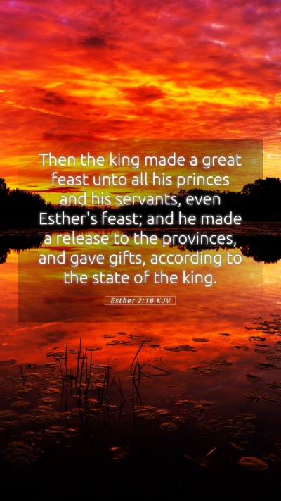 Picture 05 - Esther 2:18 KJV Mobile Phone Wallpaper - Then the king made a great feast unto all his - Mobile Bible Verse Wallpaper