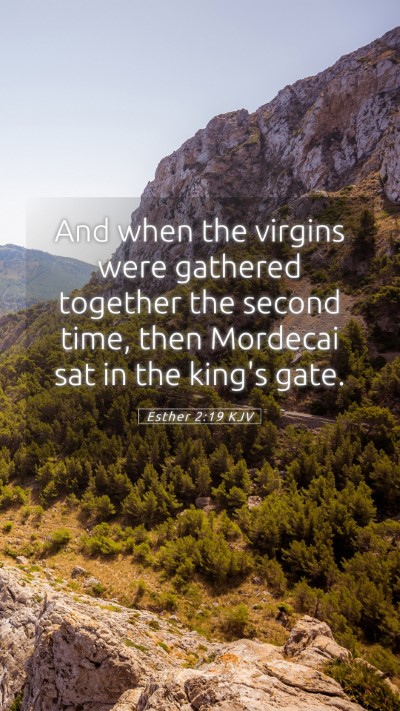 Picture 05 - Esther 2:19 KJV Mobile Phone Wallpaper - And when the virgins were gathered together the - Mobile Bible Verse Wallpaper