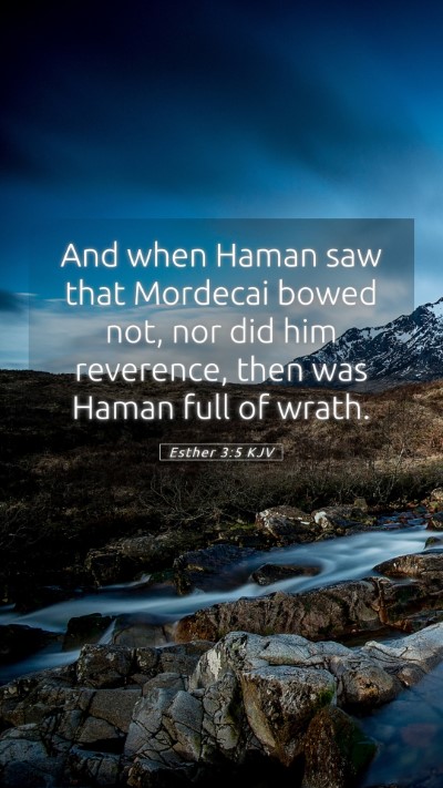 Picture 05 - Esther 3:5 KJV Mobile Phone Wallpaper - And when Haman saw that Mordecai bowed not, nor - Mobile Bible Verse Wallpaper