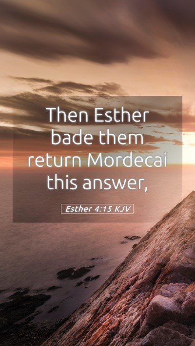 Picture 05 - Esther 4:15 KJV Mobile Phone Wallpaper - Then Esther bade them return Mordecai this - Mobile Bible Verse Wallpaper