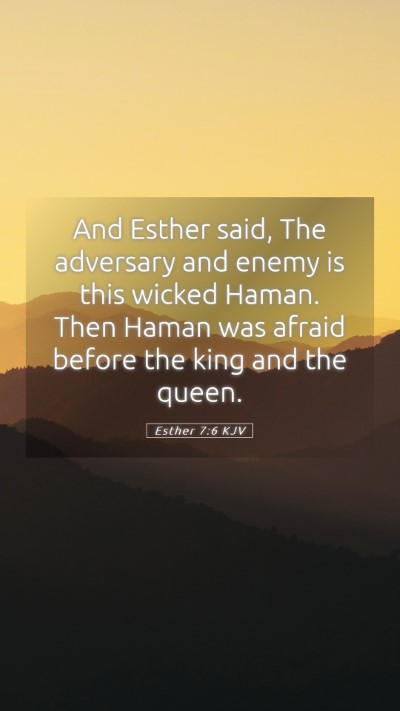 Picture 05 - Esther 7:6 KJV Mobile Phone Wallpaper - And Esther said, The adversary and enemy is this - Mobile Bible Verse Wallpaper