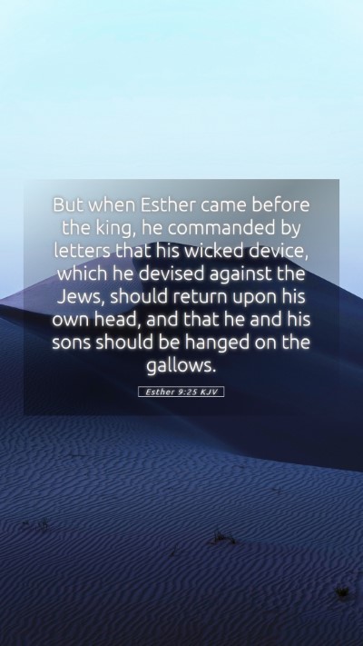 Picture 05 - Esther 9:25 KJV Mobile Phone Wallpaper - But when Esther came before the king, he - Mobile Bible Verse Wallpaper