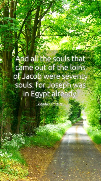 Picture 05 - Exodus 1:5 KJV Mobile Phone Wallpaper - And all the souls that came out of the loins of - Mobile Bible Verse Wallpaper