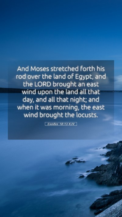 Picture 05 - Exodus 10:13 KJV Mobile Phone Wallpaper - And Moses stretched forth his rod over the land - Mobile Bible Verse Wallpaper