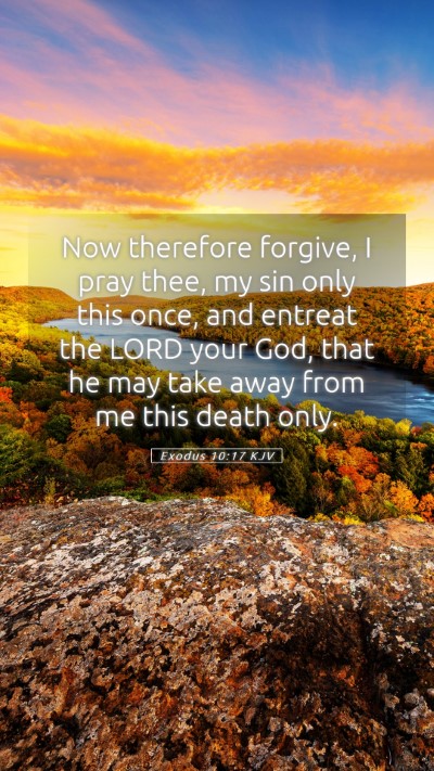 Picture 05 - Exodus 10:17 KJV Mobile Phone Wallpaper - Now therefore forgive, I pray thee, my sin only - Mobile Bible Verse Wallpaper