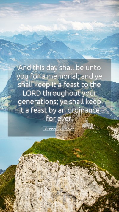 Picture 05 - Exodus 12:14 KJV Mobile Phone Wallpaper - And this day shall be unto you for a memorial; - Mobile Bible Verse Wallpaper