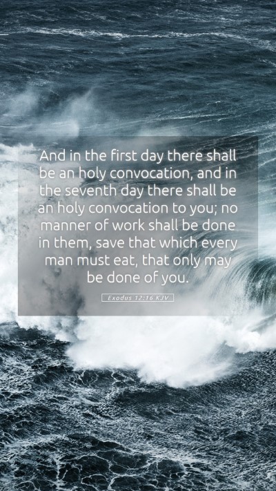 Picture 05 - Exodus 12:16 KJV Mobile Phone Wallpaper - And in the first day there shall be an holy - Mobile Bible Verse Wallpaper
