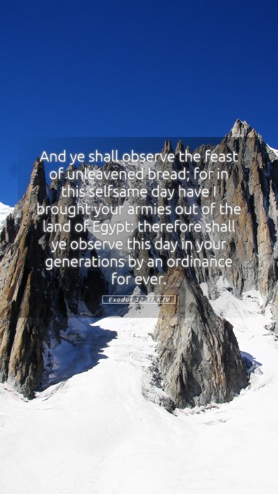 Picture 05 - Exodus 12:17 KJV Mobile Phone Wallpaper - And ye shall observe the feast of unleavened - Mobile Bible Verse Wallpaper