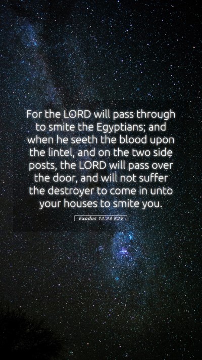 Picture 05 - Exodus 12:23 KJV Mobile Phone Wallpaper - For the LORD will pass through to smite the - Mobile Bible Verse Wallpaper