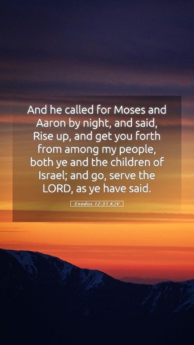 Picture 05 - Exodus 12:31 KJV Mobile Phone Wallpaper - And he called for Moses and Aaron by night, and - Mobile Bible Verse Wallpaper