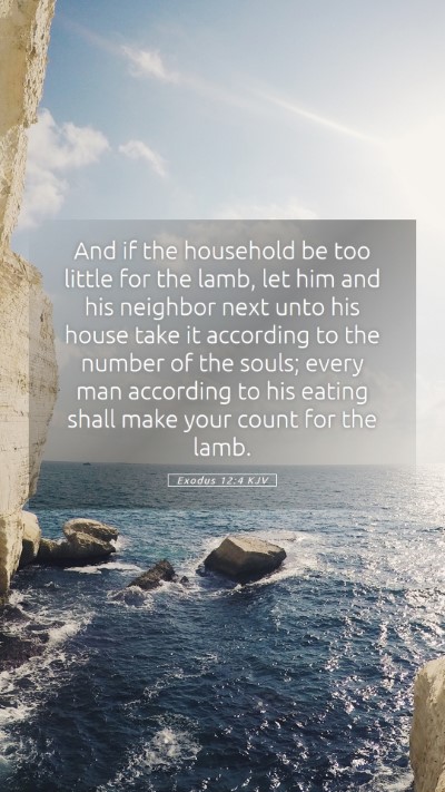 Picture 05 - Exodus 12:4 KJV Mobile Phone Wallpaper - And if the household be too little for the lamb, - Mobile Bible Verse Wallpaper