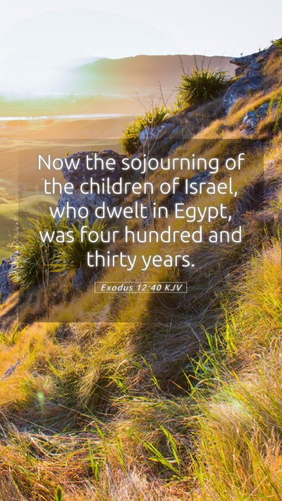 Picture 05 - Exodus 12:40 KJV Mobile Phone Wallpaper - Now the sojourning of the children of Israel, who - Mobile Bible Verse Wallpaper