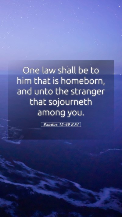 Picture 05 - Exodus 12:49 KJV Mobile Phone Wallpaper - One law shall be to him that is homeborn, and - Mobile Bible Verse Wallpaper