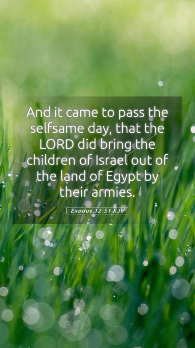 Picture 05 - Exodus 12:51 KJV Mobile Phone Wallpaper - And it came to pass the selfsame day, that the - Mobile Bible Verse Wallpaper