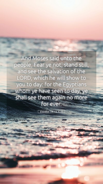 Picture 05 - Exodus 14:13 KJV Mobile Phone Wallpaper - And Moses said unto the people, Fear ye not, - Mobile Bible Verse Wallpaper