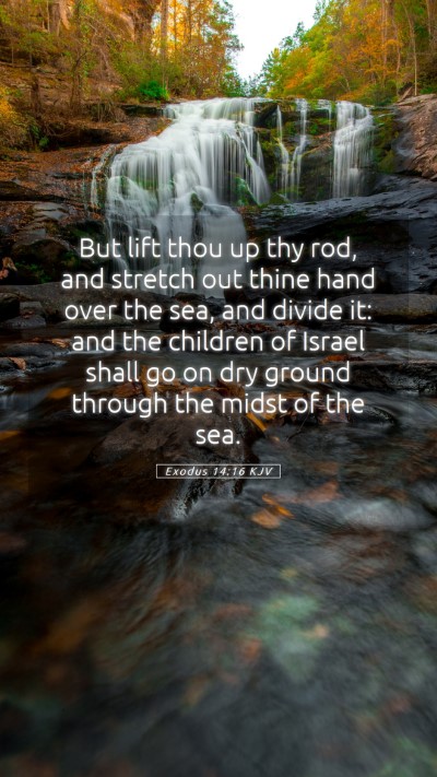 Picture 05 - Exodus 14:16 KJV Mobile Phone Wallpaper - But lift thou up thy rod, and stretch out thine - Mobile Bible Verse Wallpaper