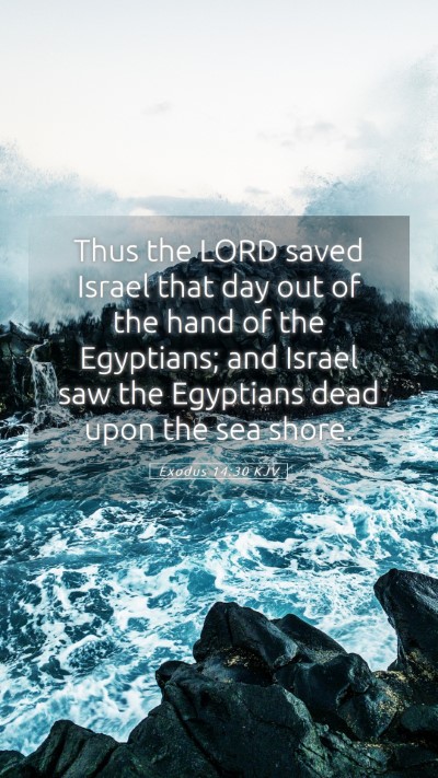 Picture 05 - Exodus 14:30 KJV Mobile Phone Wallpaper - Thus the LORD saved Israel that day out of the - Mobile Bible Verse Wallpaper