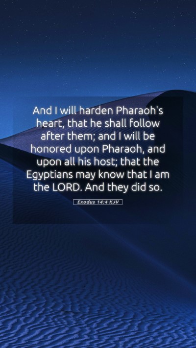 Picture 05 - Exodus 14:4 KJV Mobile Phone Wallpaper - And I will harden Pharaoh's heart, that he shall - Mobile Bible Verse Wallpaper