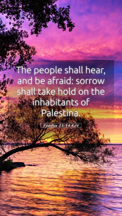 Picture 05 - Exodus 15:14 KJV Mobile Phone Wallpaper - The people shall hear, and be afraid: sorrow - Mobile Bible Verse Wallpaper