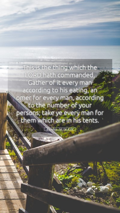 Picture 05 - Exodus 16:16 KJV Mobile Phone Wallpaper - This is the thing which the LORD hath commanded, - Mobile Bible Verse Wallpaper