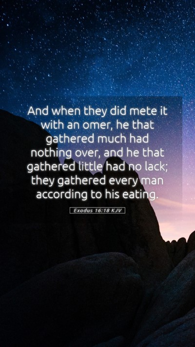 Picture 05 - Exodus 16:18 KJV Mobile Phone Wallpaper - And when they did mete it with an omer, he that - Mobile Bible Verse Wallpaper