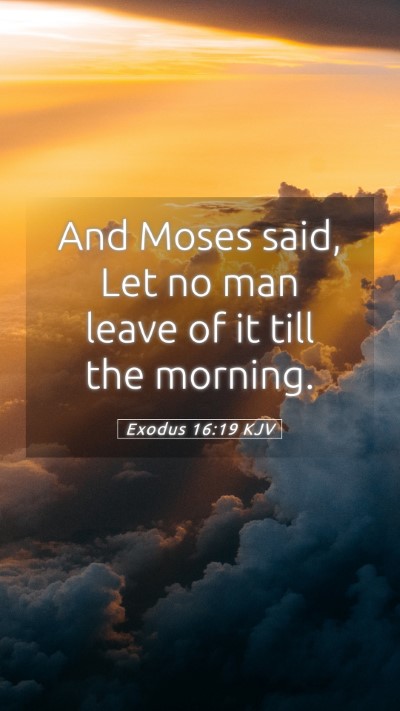 Picture 05 - Exodus 16:19 KJV Mobile Phone Wallpaper - And Moses said, Let no man leave of it till the - Mobile Bible Verse Wallpaper