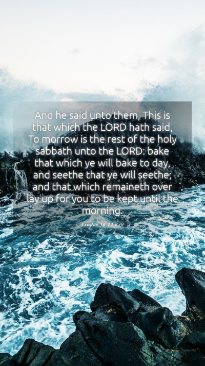 Picture 05 - Exodus 16:23 KJV Mobile Phone Wallpaper - And he said unto them, This is that which the - Mobile Bible Verse Wallpaper