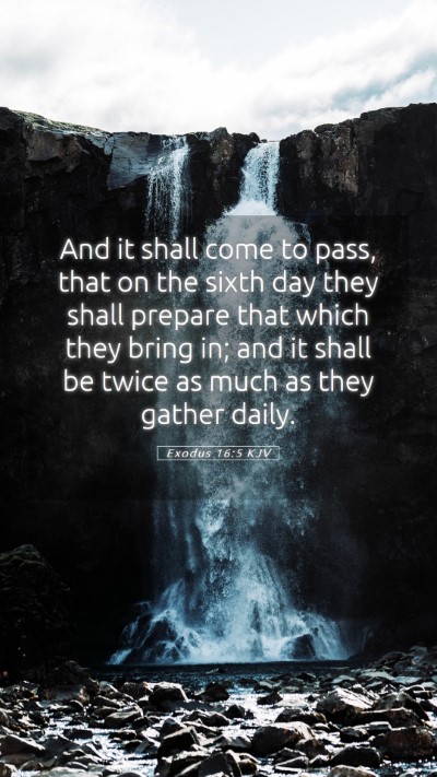 Picture 05 - Exodus 16:5 KJV Mobile Phone Wallpaper - And it shall come to pass, that on the sixth day - Mobile Bible Verse Wallpaper