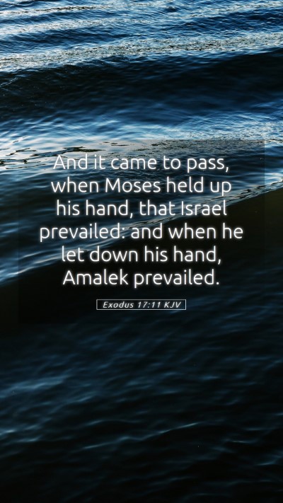 Picture 05 - Exodus 17:11 KJV Mobile Phone Wallpaper - And it came to pass, when Moses held up his hand, - Mobile Bible Verse Wallpaper