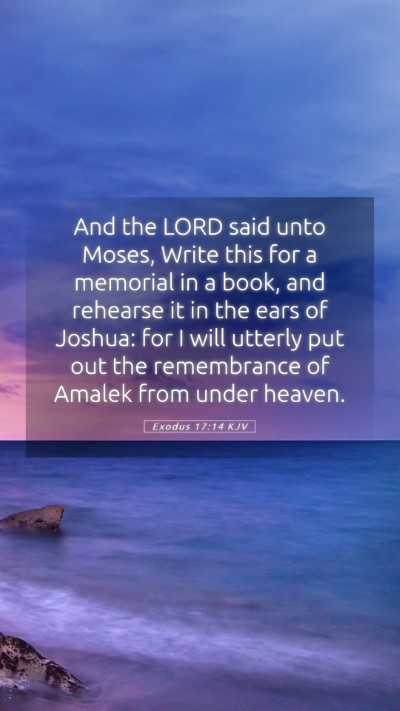 Picture 05 - Exodus 17:14 KJV Mobile Phone Wallpaper - And the LORD said unto Moses, Write this for a - Mobile Bible Verse Wallpaper